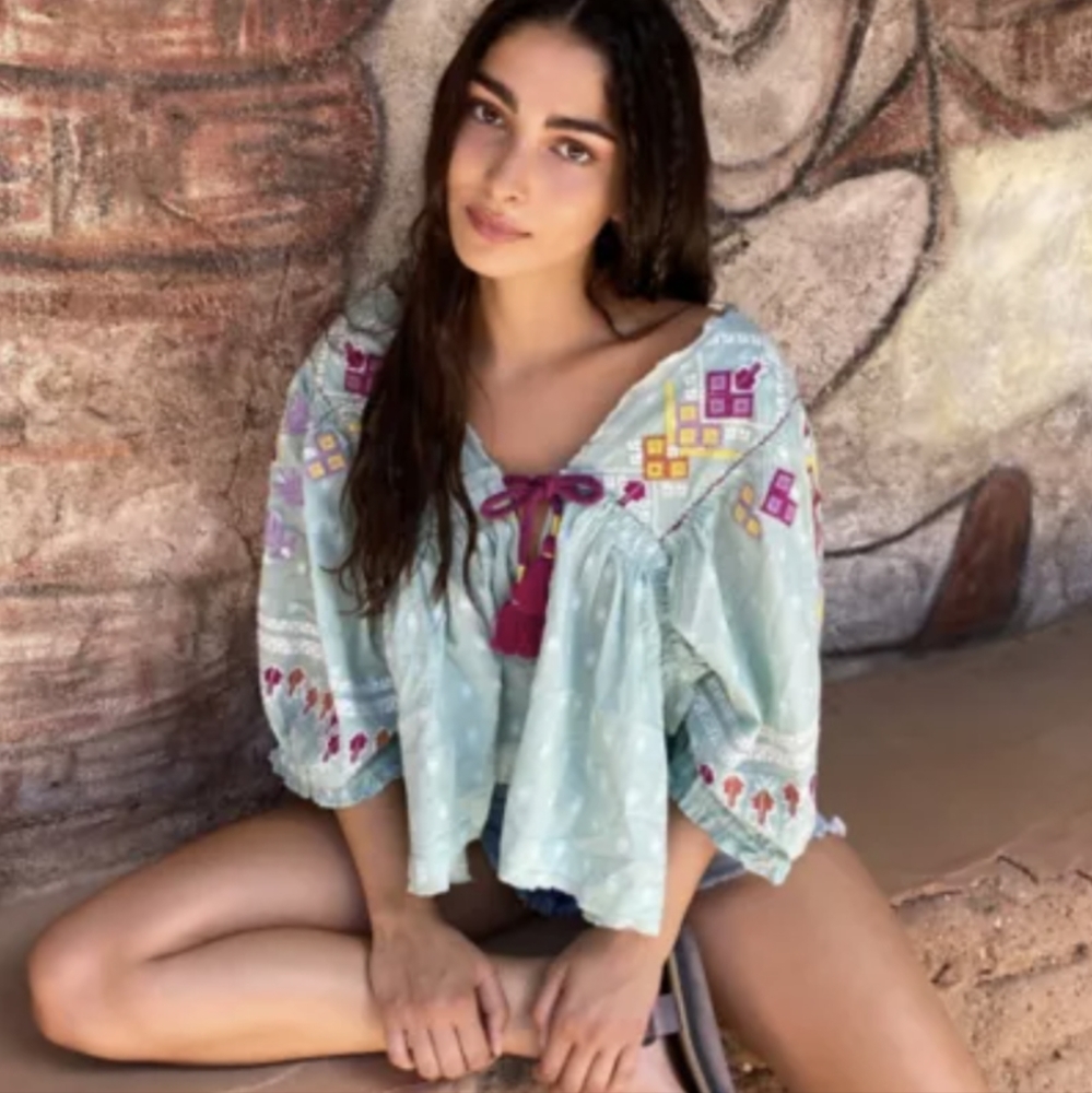 Kimchi Blue Paradise Garden Embroidered Blouse Urban Outfitters